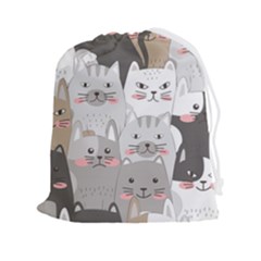 Cute Cats Seamless Pattern Drawstring Pouch (2xl) by pakminggu