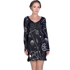 Future Space Aesthetic Math Long Sleeve Nightdress by pakminggu