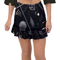 Future Space Aesthetic Math Fishtail Mini Chiffon Skirt by pakminggu