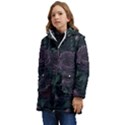 Rose Flower Plant Kids  Hooded Longline Puffer Jacket View3