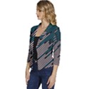 Abstract Diagonal Striped Lines Pattern Women s Casual 3/4 Sleeve Spring Jacket View2