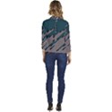 Abstract Diagonal Striped Lines Pattern Women s Casual 3/4 Sleeve Spring Jacket View4