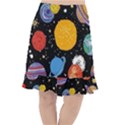 Circle Illustration Space Art Cute Pattern Fishtail Chiffon Skirt View1