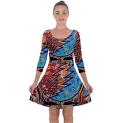 Grateful Dead Rock Band Quarter Sleeve Skater Dress by Cowasu