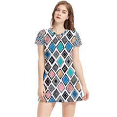 Diamond Shapes Pattern Women s Sports Skirt by Cowasu