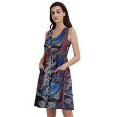 Grateful Dead Logo Sleeveless Dress With Pocket by Cowasu