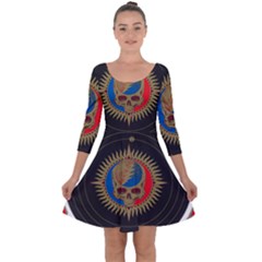 The Grateful Dead Quarter Sleeve Skater Dress by Cowasu