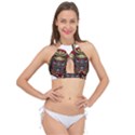 Samurai Katana Warrior Cross Front Halter Bikini Top View1