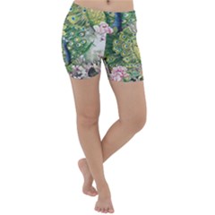 Peafowl Peacock Feather-beautiful Lightweight Velour Yoga Shorts by Cowasu