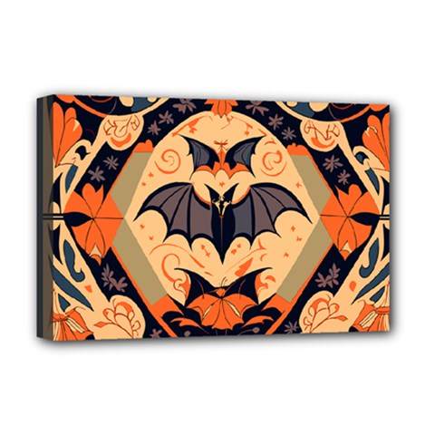 Bat Pattern Deluxe Canvas 18  X 12  (stretched) by Valentinaart