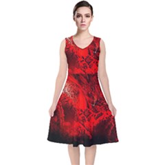 Planet-hell-hell-mystical-fantasy V-neck Midi Sleeveless Dress  by Cowasu