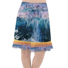 Sea-waves-ocean-water-beach-surf Fishtail Chiffon Skirt by Cowasu