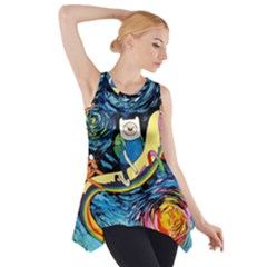 Cartoon Parody  Art Starry Night Van Gogh Side Drop Tank Tunic by Sarkoni