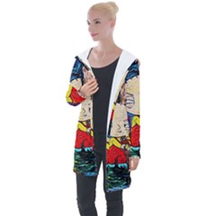 Cartoon Starry Night Vincent Van Gogh Longline Hooded Cardigan by Sarkoni