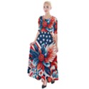 America pattern Half Sleeves Maxi Dress View1