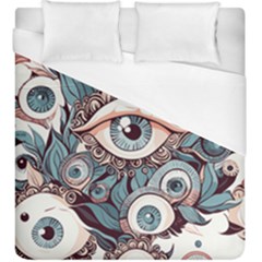 Eyes Pattern Duvet Cover (king Size) by Valentinaart