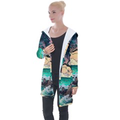 Tree Wave Ocean Longline Hooded Cardigan by Bangk1t