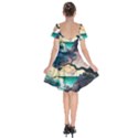 Tree Wave Ocean Short Sleeve Bardot Dress View2