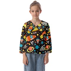 Space Pattern Kids  Sailor Shirt by Bedest