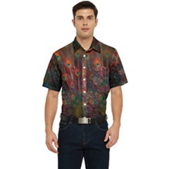 Peacock Feather Bird Men s Short Sleeve Pocket Shirt  by Bedest