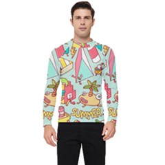 Summer Up Cute Doodle Men s Long Sleeve Rash Guard by Bedest