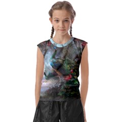 Peacock Art Painting Kids  Raglan Cap Sleeve T-shirt by Ndabl3x