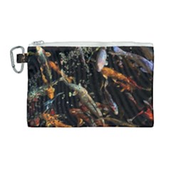 Shoal Of Koi Fish Water Underwater Canvas Cosmetic Bag (large) by Ndabl3x