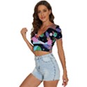 Girl Bed Space Planet Spaceship V-Neck Crop Top View2