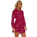 Hearts Valentine Love Background Womens Long Sleeve Shirt Dress View3