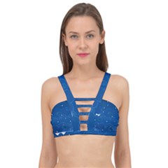 Sky Night Moon Clouds Crescent Cage Up Bikini Top by Proyonanggan