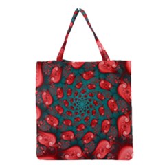 Fractal Red Spiral Abstract Art Grocery Tote Bag by Proyonanggan