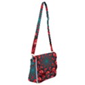 Fractal Red Spiral Abstract Art Shoulder Bag with Back Zipper View1