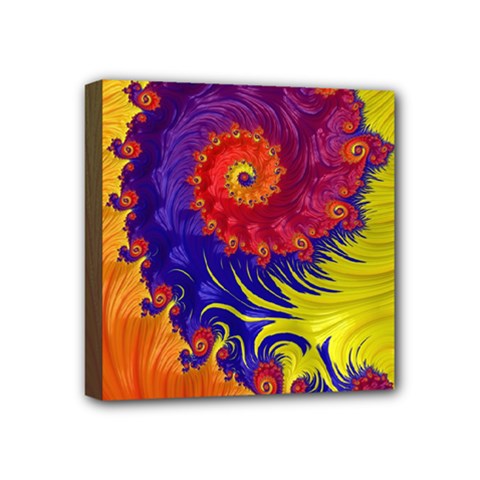 Fractal Spiral Bright Colors Mini Canvas 4  X 4  (stretched) by Proyonanggan