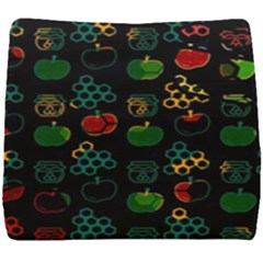 Apples Honey Honeycombs Pattern Seat Cushion by Sarkoni