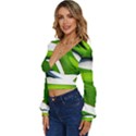 Golf Course Par Green Long Sleeve Deep-V Velour Top View2