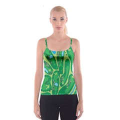 Golf Course Par Golf Course Green Spaghetti Strap Top by Sarkoni