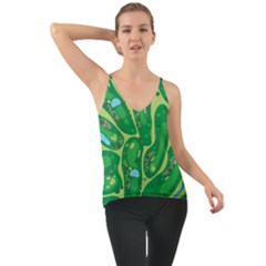 Golf Course Par Golf Course Green Chiffon Cami by Sarkoni