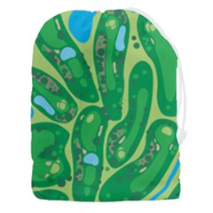 Golf Course Par Golf Course Green Drawstring Pouch (3xl) by Sarkoni