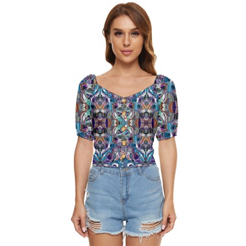  Over The Delta  Button Up Blouse by kaleidomarblingart
