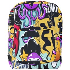 Cartoon Graffiti, Art, Black, Colorful, Wallpaper Full Print Backpack by nateshop