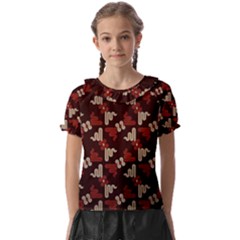 Oriental Dragon Motif Pattern Kids  Frill Chiffon Blouse by Sarkoni