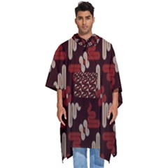 Oriental Dragon Motif Pattern Men s Hooded Rain Ponchos by Sarkoni