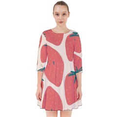 Seamless Strawberry Pattern Vector Smock Dress by Grandong