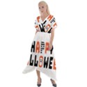 Happy Halloween Slot Text Orange Cross Front Sharkbite Hem Maxi Dress View1