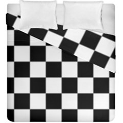 Black White Chess Board Duvet Cover Double Side (king Size) by Ndabl3x