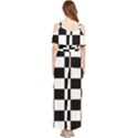 Black White Chess Board Draped Sleeveless Chiffon Jumpsuit View2