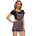 Halloween Skull Pattern Short Overalls View3