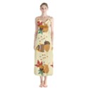 Leaves Foliage Acorns Barrel Button Up Chiffon Maxi Dress View1