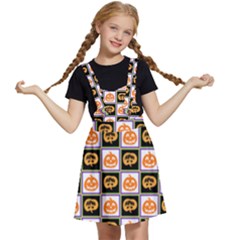 Chess Halloween Pattern Kids  Apron Dress by Ndabl3x