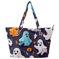 Ghost Pumpkin Scary Full Print Shoulder Bag by Ndabl3x